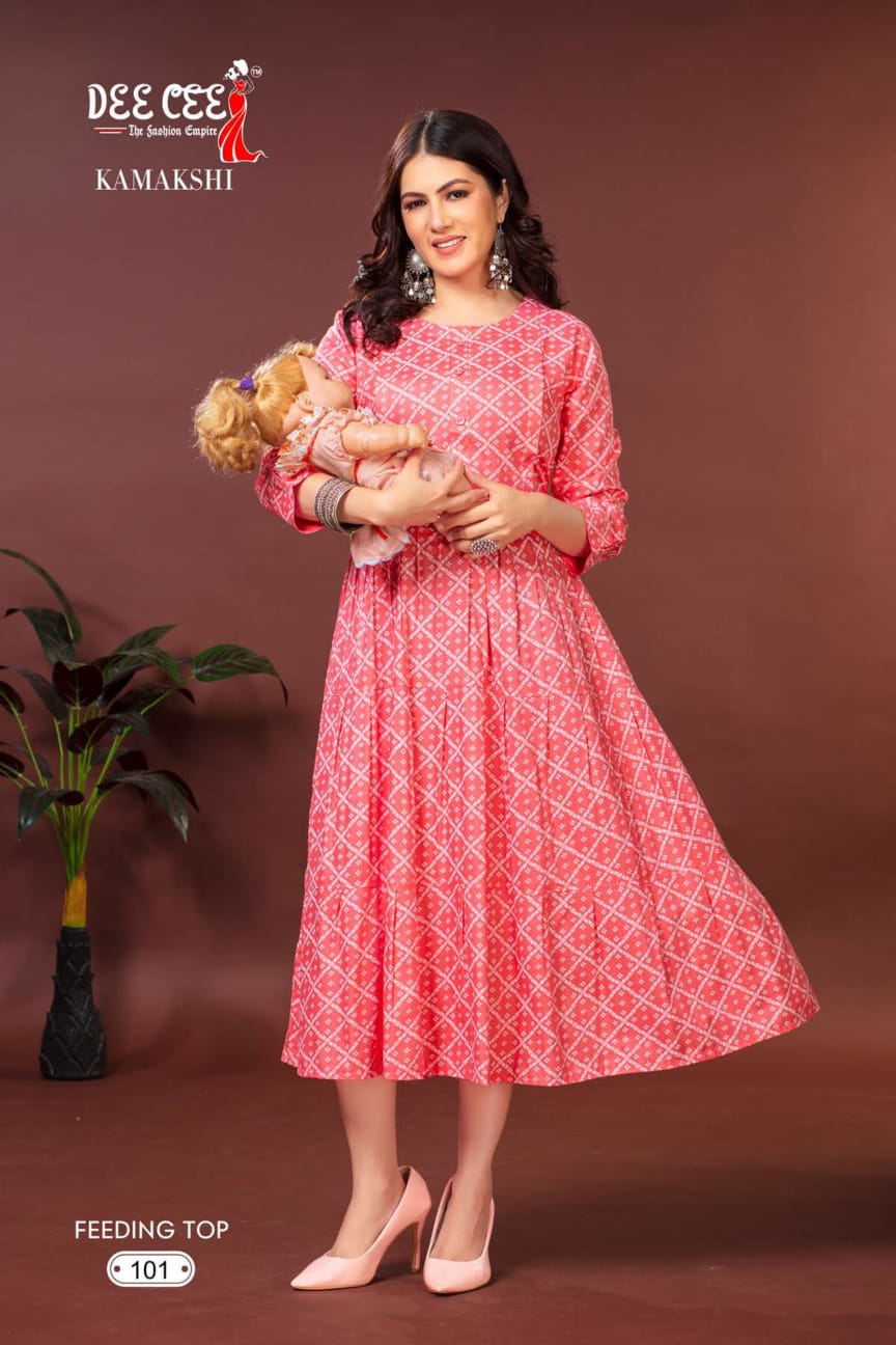 Kamakshi By Deecee Rayon Printed Feeding Kurtis Catalog 